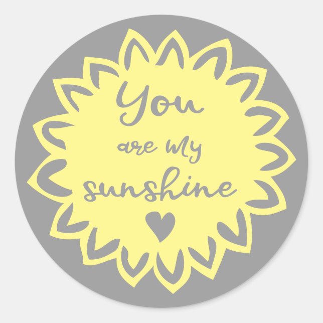 You Are My Sunshine Cute Baby Shower Classic Round Sticker (Front)