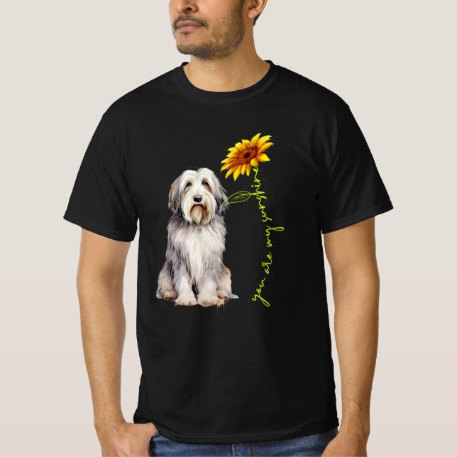 You Are My Sunshine Cute Bearded Collie T-Shirt (Front)