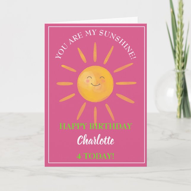 You Are My Sunshine Cute Card (Front)