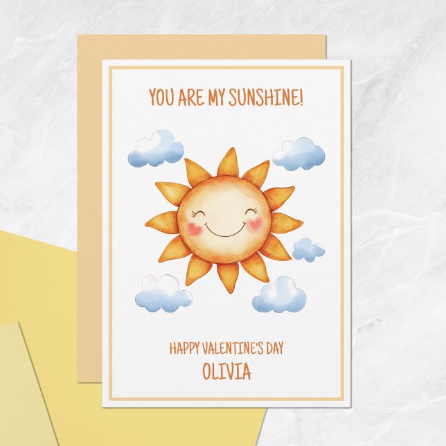 You Are My Sunshine Cute Happy Valentine's Day Holiday Card (You Are My Sunshine Cute Happy Valentine's Day Holiday Card)