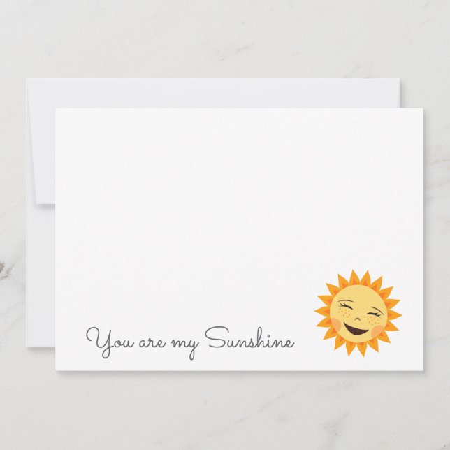 You are my sunshine cute sun flat notecards (Front)