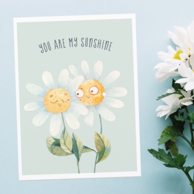 You Are My Sunshine | Daisy Floral Kids Valentine Holiday Postcard (Creator Uploaded)