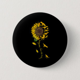 You Are My Sunshine Dinosaur T-rex Sunflower  6 Cm Round Badge