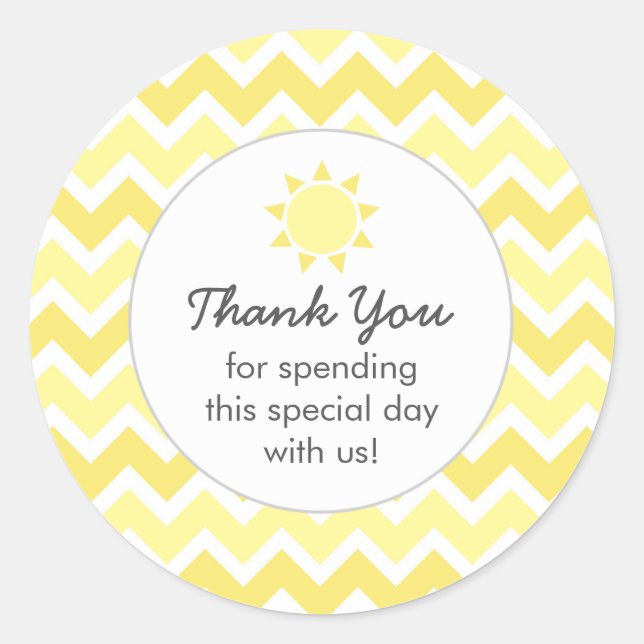 You are my sunshine favour bag thank you classic round sticker (Front)