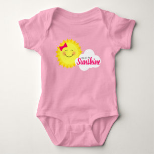 You Are My Sunshine Girly Sun Baby Bodysuit