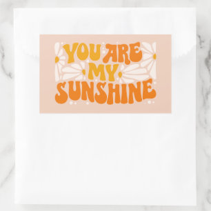 You Are My Sunshine Groovy Graphic Rectangular Sticker