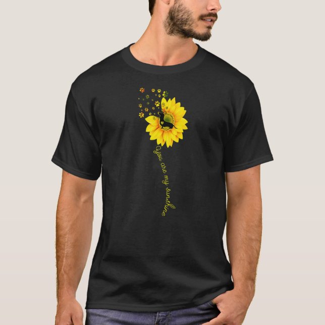 You Are My Sunshine Half Sunflower Dachshund Dog T-Shirt (Front)