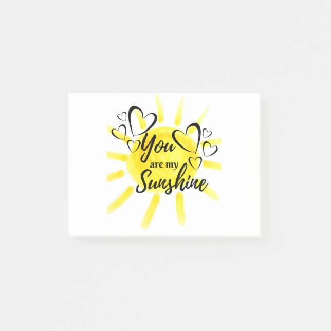 You Are My Sunshine Hearts Sun Post-it Notes (Front)