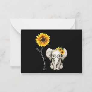 You Are My Sunshine Hippie Sunflower Elephant Card