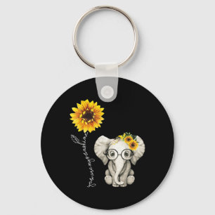 You Are My Sunshine Hippie Sunflower Elephant Gift Key Ring