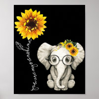 You Are My Sunshine Hippie Sunflower Elephant Gift