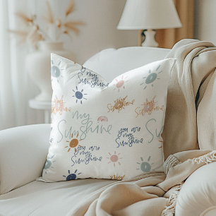 You Are My Sunshine in Earth Tones Reversible Cushion