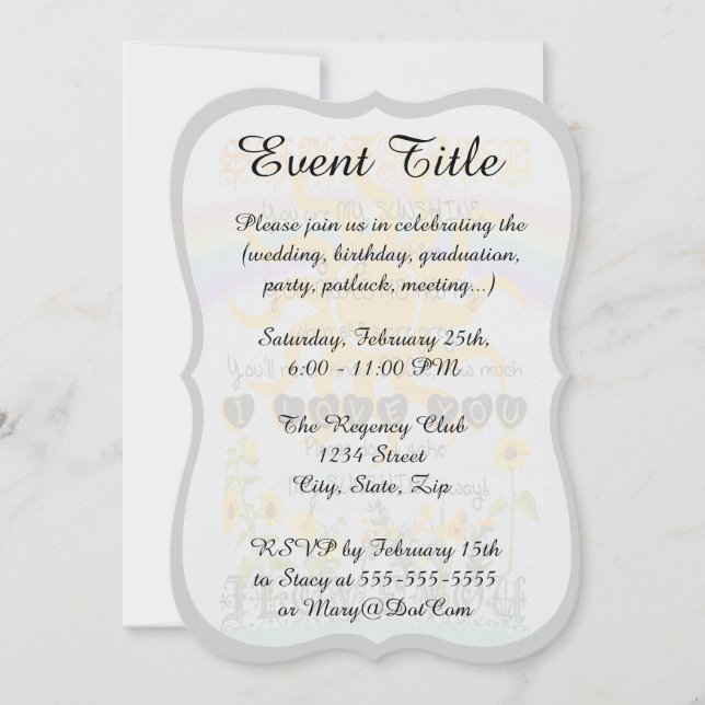 You Are My Sunshine Invitation (Front)