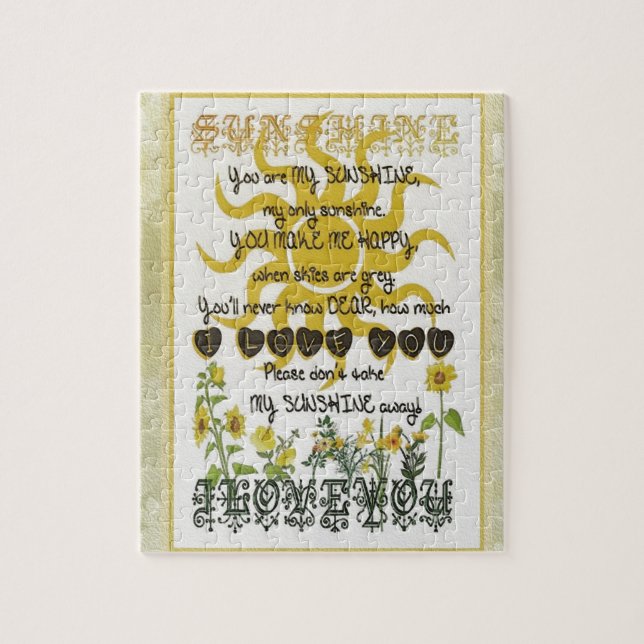 You are my sunshine jigsaw puzzle (Vertical)