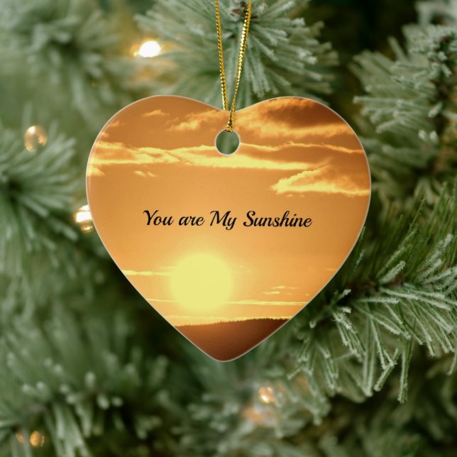 You are My Sunshine - Landscape with Rising Sun Ceramic Tree Decoration (Tree)