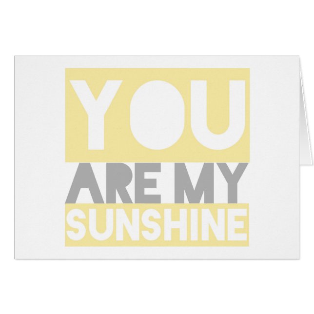 You Are My Sunshine lyrics card (Front Horizontal)