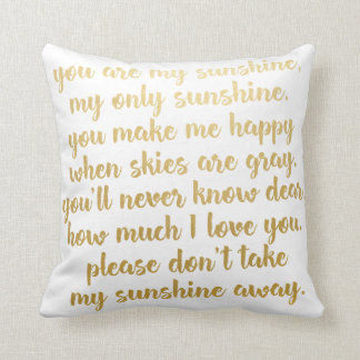 You are my Sunshine Lyrics Pillow