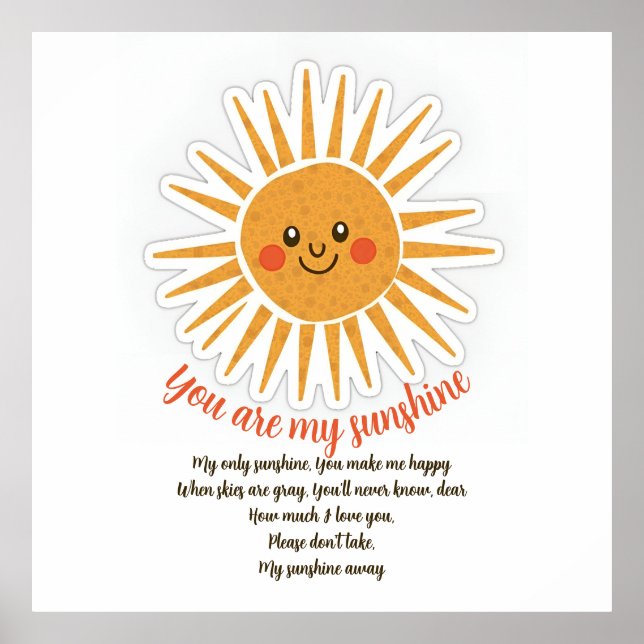 You are my sunshine lyrics  poster (Front)