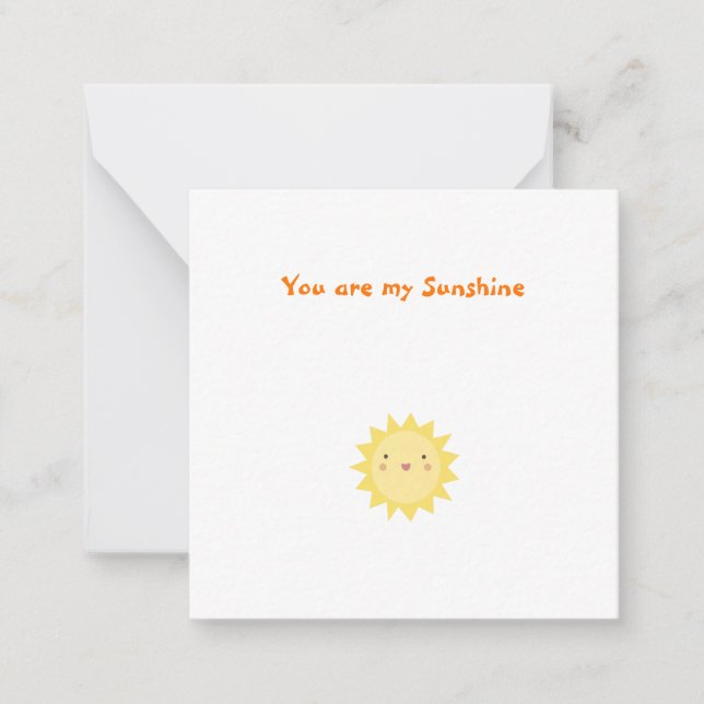 You Are My Sunshine Mini Thank You Note Card (Front)