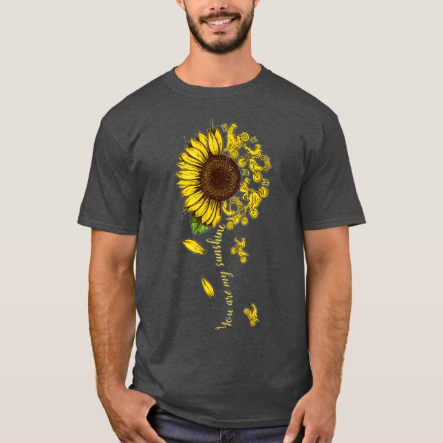 You Are My Sunshine Motorcycle Sunflower Hippie T-Shirt (Front)