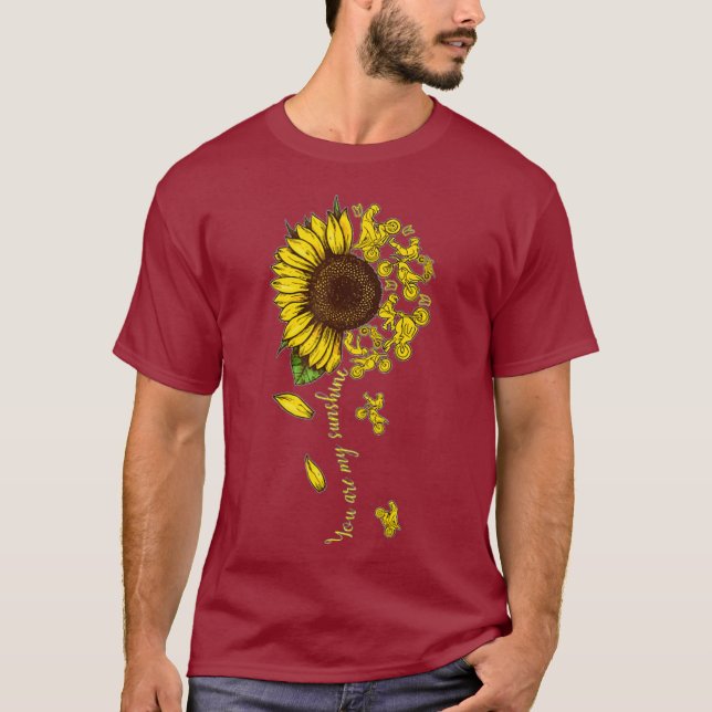 You Are My Sunshine Motorcycle Sunflower Hippie T-Shirt (Front)