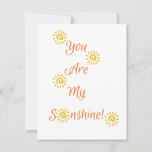 "You are my Sunshine" notecard (Front)