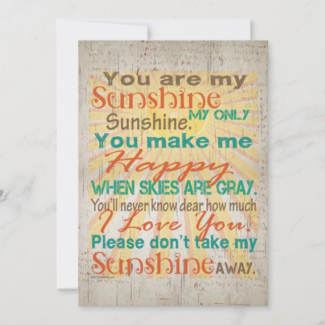 You are my Sunshine Orange/Teal/Cream Invitation (Front)