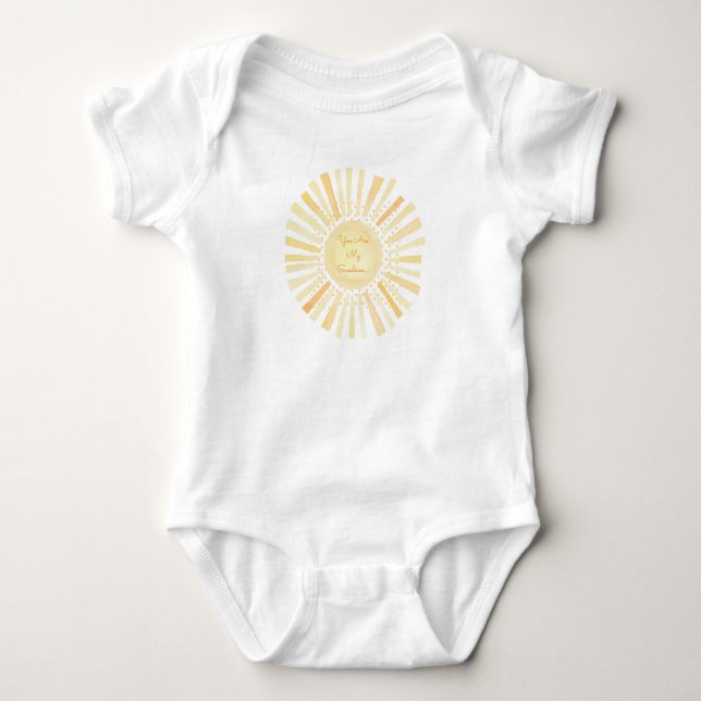 You Are My Sunshine Orange Yellow White Baby Bodysuit (Front)