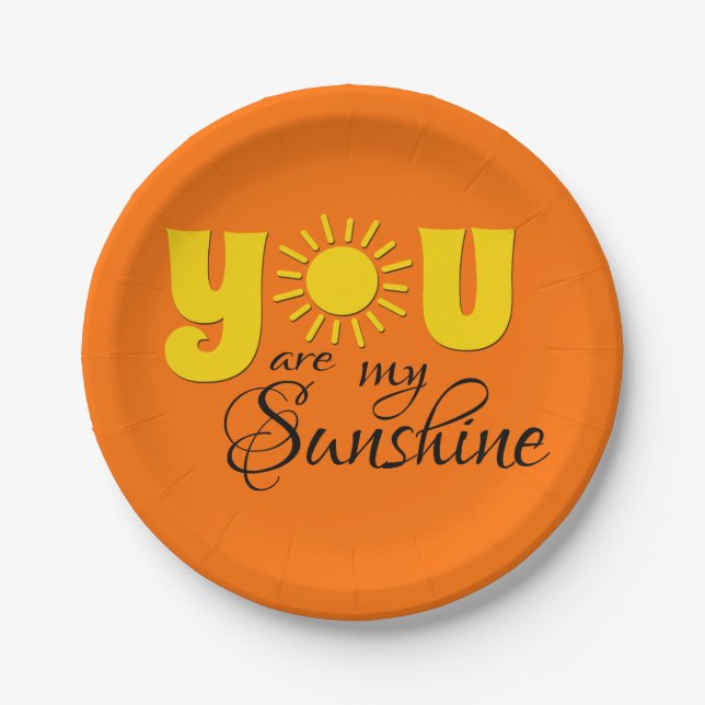 You are my sunshine paper plate (Front)