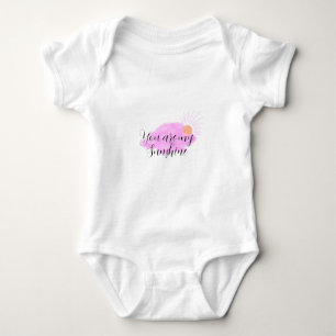 you are my sunshine pink purple sun rays clouds baby bodysuit