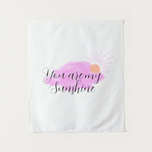 you are my sunshine pink purple sun rays clouds tapestry