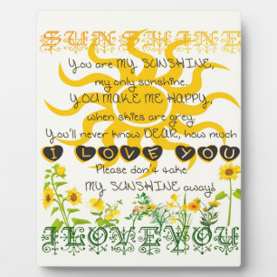 You are my Sunshine Plaque