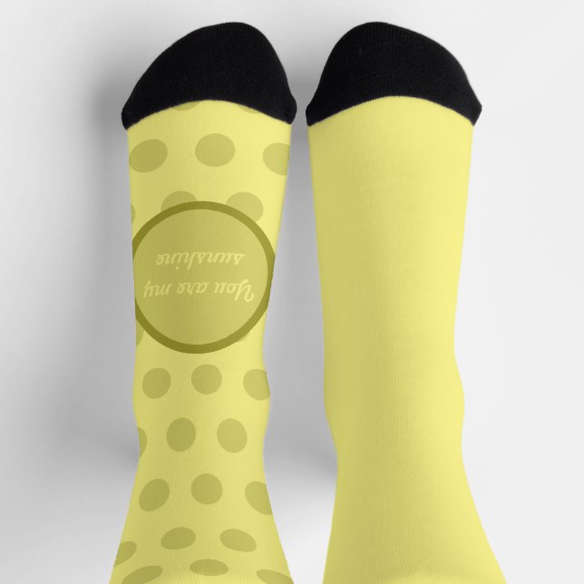 You Are My Sunshine Polka Dot Mismatched Socks (Top)