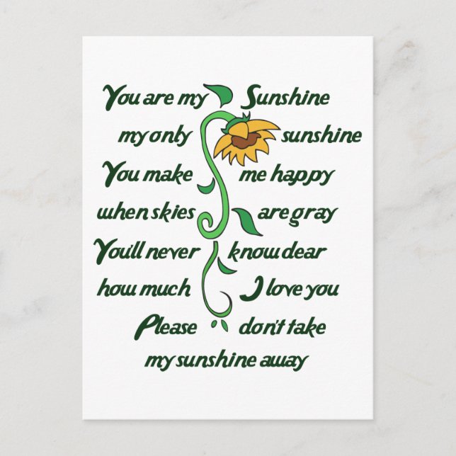 You are my Sunshine Postcard (Front)