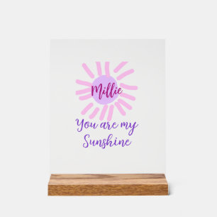 you are my sunshine purple pink pastel sun rays mo acrylic sign