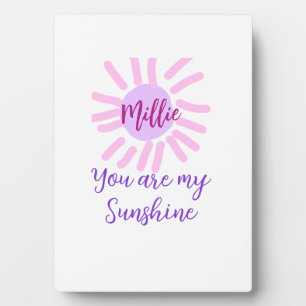 you are my sunshine purple pink pastel sun rays mo plaque