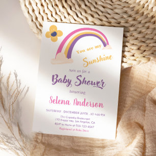 "You Are My Sunshine" Rainbow Baby Shower  Invitation