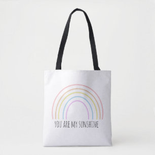 You are my sunshine rainbow tote bag