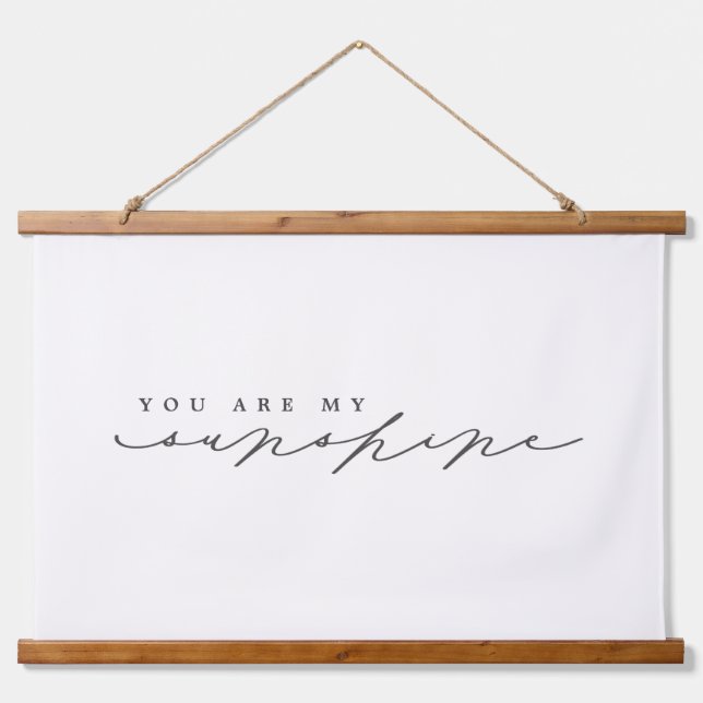 You Are My Sunshine Script Nursery Decor Hanging Tapestry (Front)