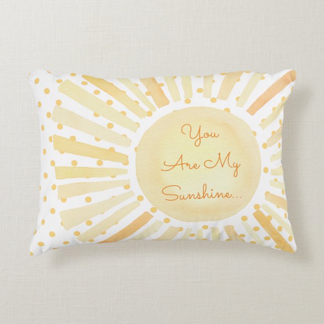 You Are My Sunshine Sun Dots Yellow White Love Decorative Cushion (Front)