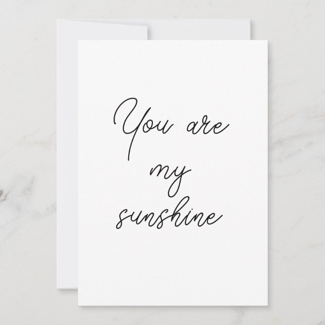 You are my sunshine sun motivation quote mindful holiday card (Front)