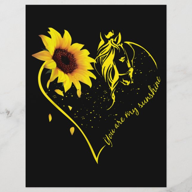 You Are My Sunshine Sunflower And Horse Custom Letterhead (Front)