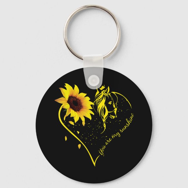 You Are My Sunshine Sunflower And Horse Key Ring (Front)