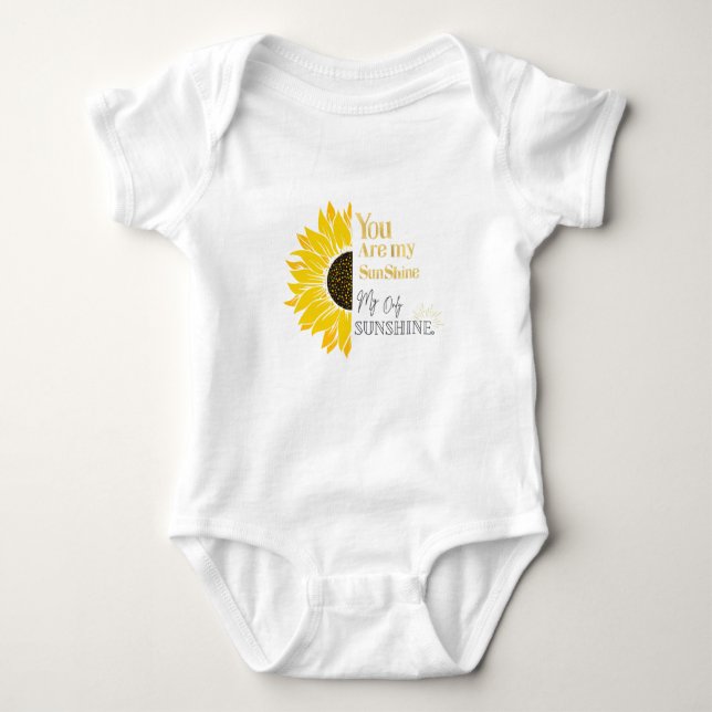 You are my Sunshine Sunflower  Baby Bodysuit (Front)