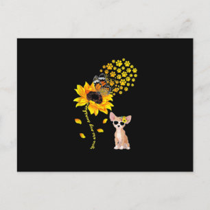 You Are My Sunshine Sunflower Chihuahua Men Women Holiday Postcard