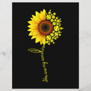 You Are My Sunshine Sunflower Softball Custom Letterhead