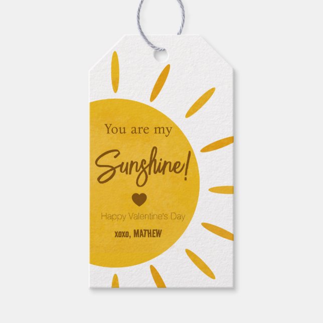 You are my sunshine valentine's day gift tag (Front)