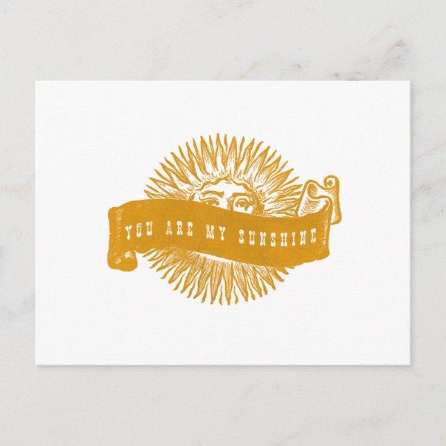 You are my Sunshine Vintage Banner Art Postcard (Front)
