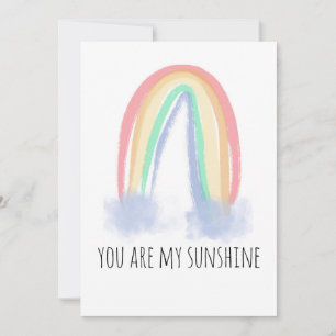 You are my sunshine watercolor painted rainbow