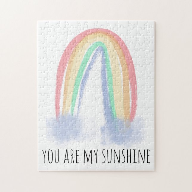 You are my sunshine watercolor painted rainbow   jigsaw puzzle (Vertical)
